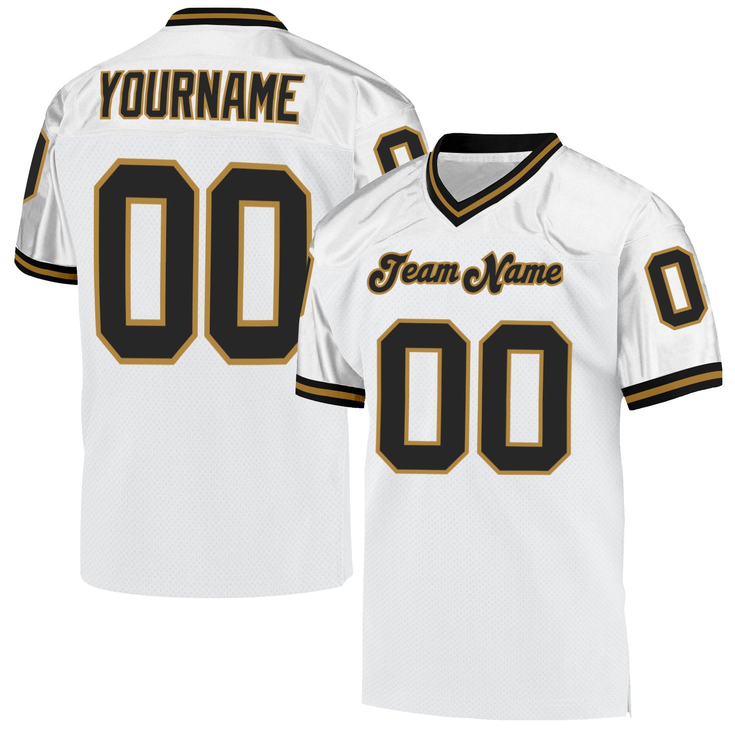 Custom Team Old Gold Baseball Authentic Black Jersey Black