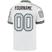 Load image into Gallery viewer, Custom White Silver-Black Mesh Authentic Throwback Football Jersey
