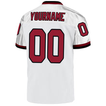 Laden Sie das Bild in den Galerie-Viewer, Custom White Cardinal-Black Mesh Authentic Throwback Football Jersey
