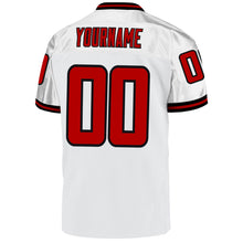 Загрузить изображение в средство просмотра галереи, Custom White Red-Black Mesh Authentic Throwback Football Jersey

