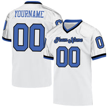 Load image into Gallery viewer, Custom White Blue-Black Mesh Authentic Throwback Football Jersey

