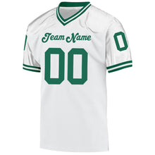 Load image into Gallery viewer, Custom White Kelly Green Mesh Authentic Throwback Football Jersey
