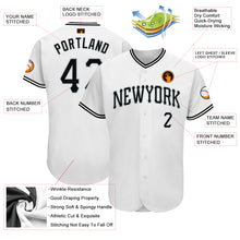Load image into Gallery viewer, Custom White Black-Silver Authentic Baseball Jersey
