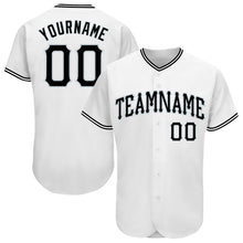 Load image into Gallery viewer, Custom White Black-Silver Authentic Baseball Jersey
