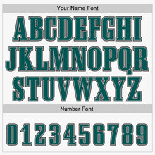 Laden Sie das Bild in den Galerie-Viewer, Custom White Midnight Green-Black Authentic Baseball Jersey
