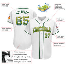 Laden Sie das Bild in den Galerie-Viewer, Custom White Green-Gold Authentic Drift Fashion Baseball Jersey
