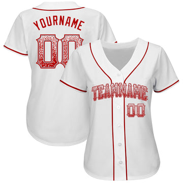 Custom White Red-Gray Authentic Drift Fashion Baseball Jersey