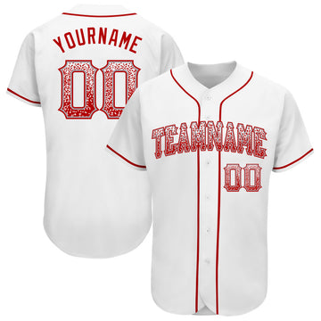 Custom White Red-Gray Authentic Drift Fashion Baseball Jersey