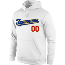 Load image into Gallery viewer, Custom Stitched White Royal-Old Gold Sports Pullover Sweatshirt Hoodie
