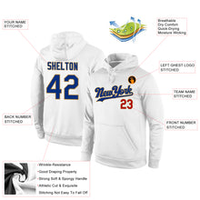 Load image into Gallery viewer, Custom Stitched White Royal-Old Gold Sports Pullover Sweatshirt Hoodie
