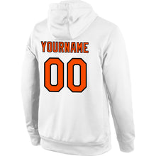 Laden Sie das Bild in den Galerie-Viewer, Custom Stitched White Orange-Black Sports Pullover Sweatshirt Hoodie
