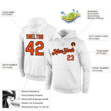 Laden Sie das Bild in den Galerie-Viewer, Custom Stitched White Orange-Black Sports Pullover Sweatshirt Hoodie
