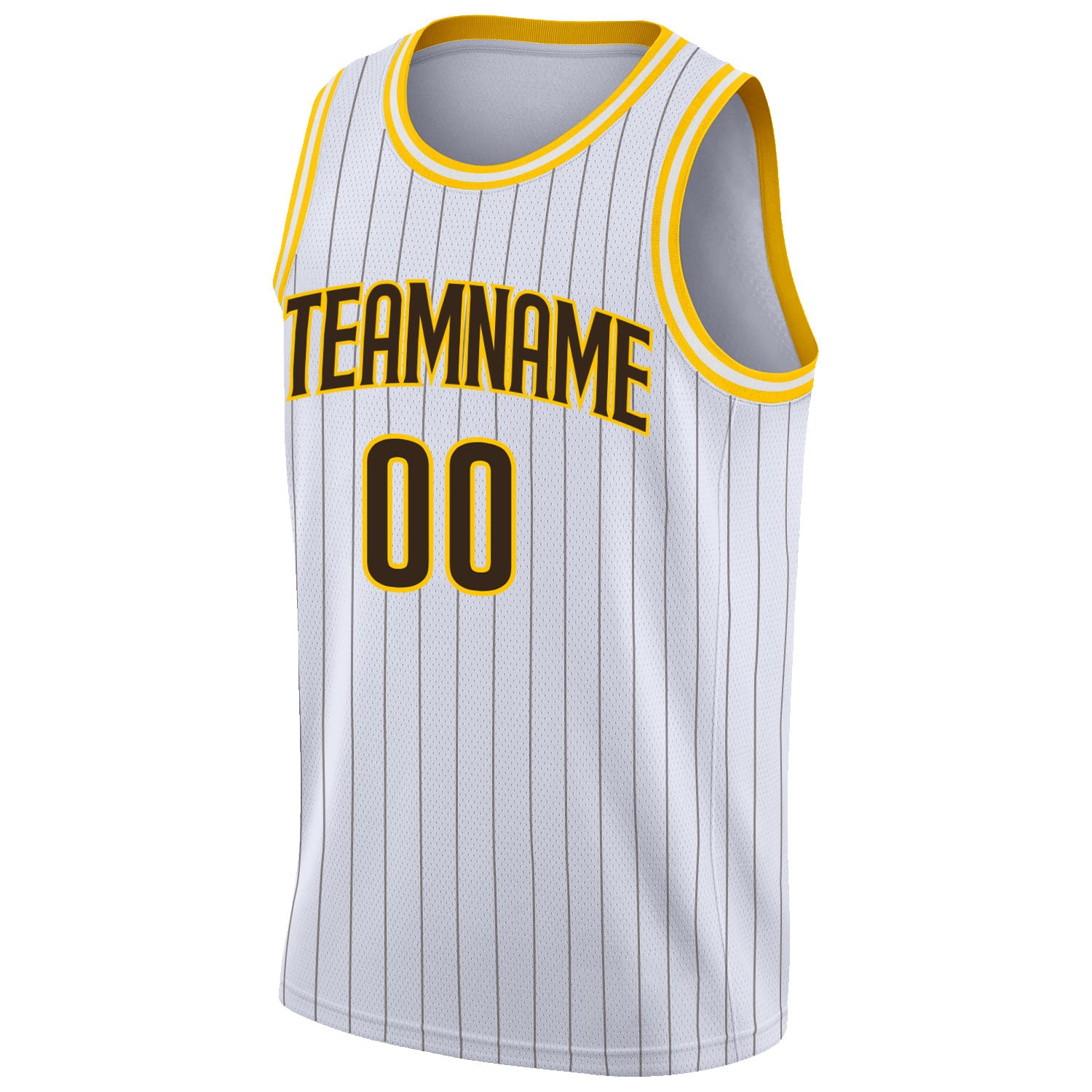 Cheap Custom White Brown Pinstripe Brown-Gold Authentic Basketball Jersey  Free Shipping – CustomJerseysPro