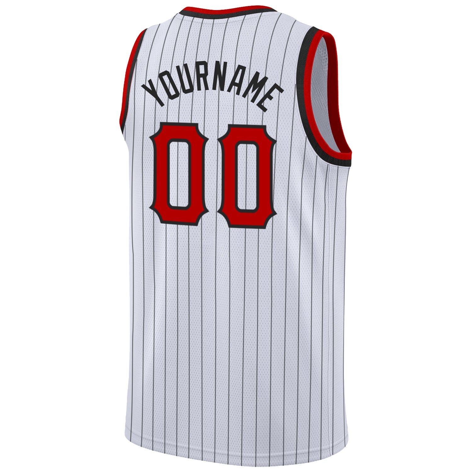 Cheap Custom Red White Pinstripe Black-White Authentic Basketball Jersey Free Shipping – CustomJerseysPro