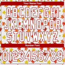 Load image into Gallery viewer, Custom White White-Red 3D Pattern Design Autumn Leaves Authentic Baseball Jersey
