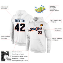 Load image into Gallery viewer, Custom Stitched White Black-Orange Sports Pullover Sweatshirt Hoodie
