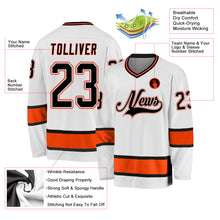 Laden Sie das Bild in den Galerie-Viewer, Custom White Black-Orange Hockey Jersey
