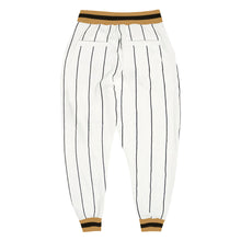 Laden Sie das Bild in den Galerie-Viewer, Custom White Black Pinstripe Old Gold-Black Sports Pants
