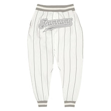 Load image into Gallery viewer, Custom White Gray Pinstripe Gray-White Sports Pants

