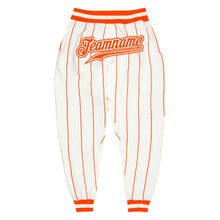 Laden Sie das Bild in den Galerie-Viewer, Custom White Orange Pinstripe Orange-White Sports Pants
