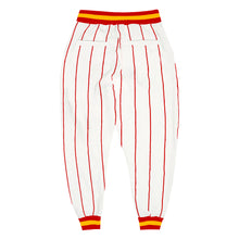 Laden Sie das Bild in den Galerie-Viewer, Custom White Red Pinstripe Red-Gold Sports Pants
