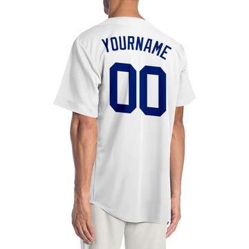 Custom White Royal-Red Authentic Baseball Jersey