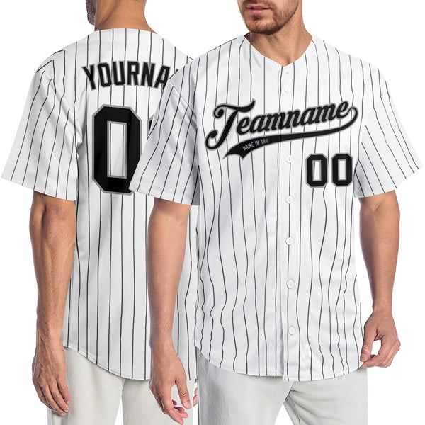 Cheap Custom White Black Pinstripe Black-Gray Authentic Baseball Jersey  Free Shipping – CustomJerseysPro