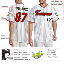 Laden Sie das Bild in den Galerie-Viewer, Custom White Black Pinstripe Red-Black Authentic Baseball Jersey

