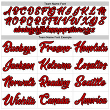 Load image into Gallery viewer, Custom White Black Pinstripe Red-Black Authentic Baseball Jersey
