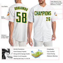 Laden Sie das Bild in den Galerie-Viewer, Custom White Green-Gold Authentic Baseball Jersey
