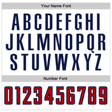 Load image into Gallery viewer, Custom White Navy Pinstripe Red-Navy Authentic Baseball Jersey
