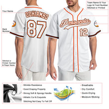 Laden Sie das Bild in den Galerie-Viewer, Custom White White-Orange Authentic Baseball Jersey
