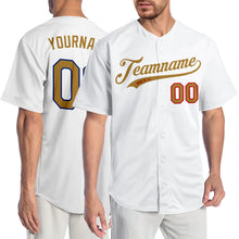 Load image into Gallery viewer, Custom White Old Gold-Red Authentic Baseball Jersey
