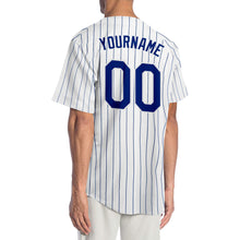 Load image into Gallery viewer, Custom White Royal Pinstripe Royal-White Authentic Baseball Jersey
