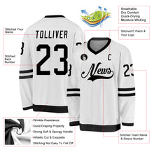 Laden Sie das Bild in den Galerie-Viewer, Custom White Black Hockey Jersey
