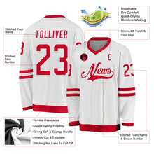 Laden Sie das Bild in den Galerie-Viewer, Custom White Red Hockey Jersey
