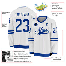 Load image into Gallery viewer, Custom White Royal Hockey Jersey
