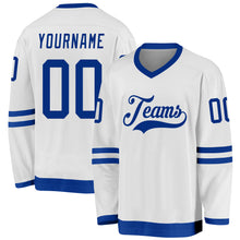 Load image into Gallery viewer, Custom White Royal Hockey Jersey
