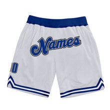 Load image into Gallery viewer, Custom White Royal-Gray Authentic Throwback Basketball Shorts
