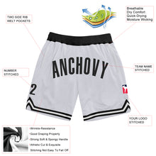 Load image into Gallery viewer, Custom White Black Authentic Throwback Basketball Shorts
