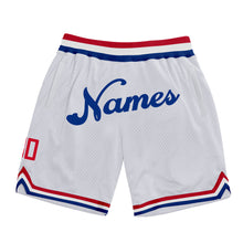 Charger l&#39;image dans la galerie, Custom White Royal Authentic Throwback Basketball Shorts
