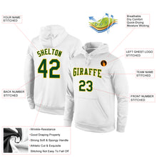 Load image into Gallery viewer, Custom Stitched White Green-Gold Sports Pullover Sweatshirt Hoodie
