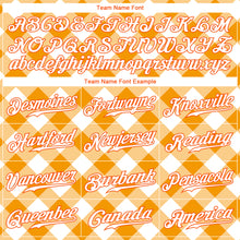 Laden Sie das Bild in den Galerie-Viewer, Custom White White-Orange 3D Pattern Design Orange Plaid Authentic Baseball Jersey
