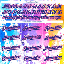 Load image into Gallery viewer, Custom White Royal-Pink 3D Pattern Design Watercolor Authentic Baseball Jersey
