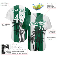 Load image into Gallery viewer, Custom White White-Kelly Green 3D Pattern Design Coconut Trees Authentic Baseball Jersey
