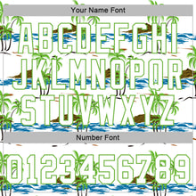 Load image into Gallery viewer, Custom White White-Neon Green 3D Pattern Design Beaches Authentic Baseball Jersey
