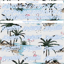 Load image into Gallery viewer, Custom White White-Light Blue 3D Pattern Design Hawaii Palm Trees Authentic Baseball Jersey
