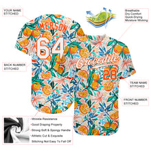 Laden Sie das Bild in den Galerie-Viewer, Custom White White-Orange 3D Pattern Design Fruits Authentic Baseball Jersey
