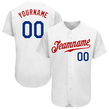 Laden Sie das Bild in den Galerie-Viewer, Custom White Royal-Red Authentic Baseball Jersey
