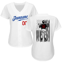 Laden Sie das Bild in den Galerie-Viewer, Custom White Royal-Red Authentic Baseball Jersey
